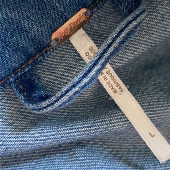 🔖New L FREE PEOPLE Rumors Denim Jacket Indigo - Picture 14 of 14